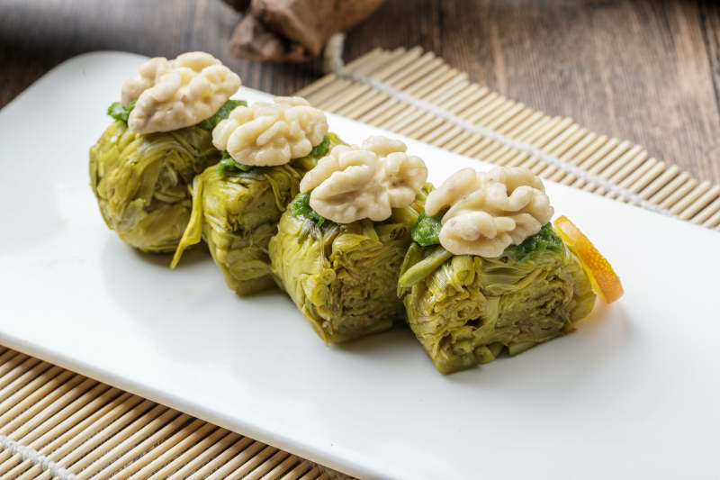 桃仁白菜卷芥末墩图片