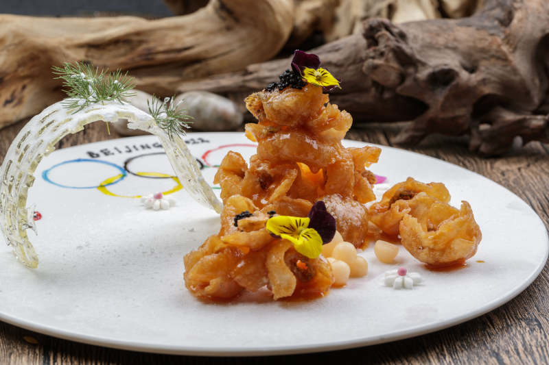 牡丹花开软炸肉图片