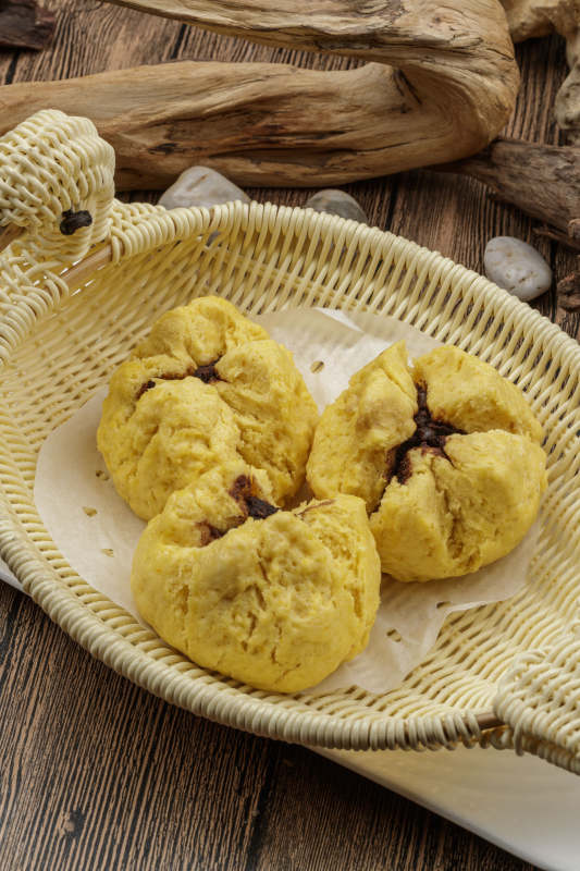 面豆馅开花黄馍馍图片