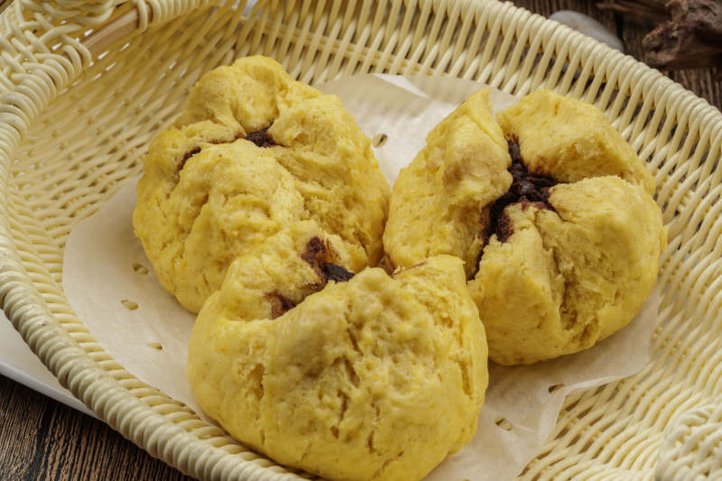 面豆馅开花黄馍馍图片