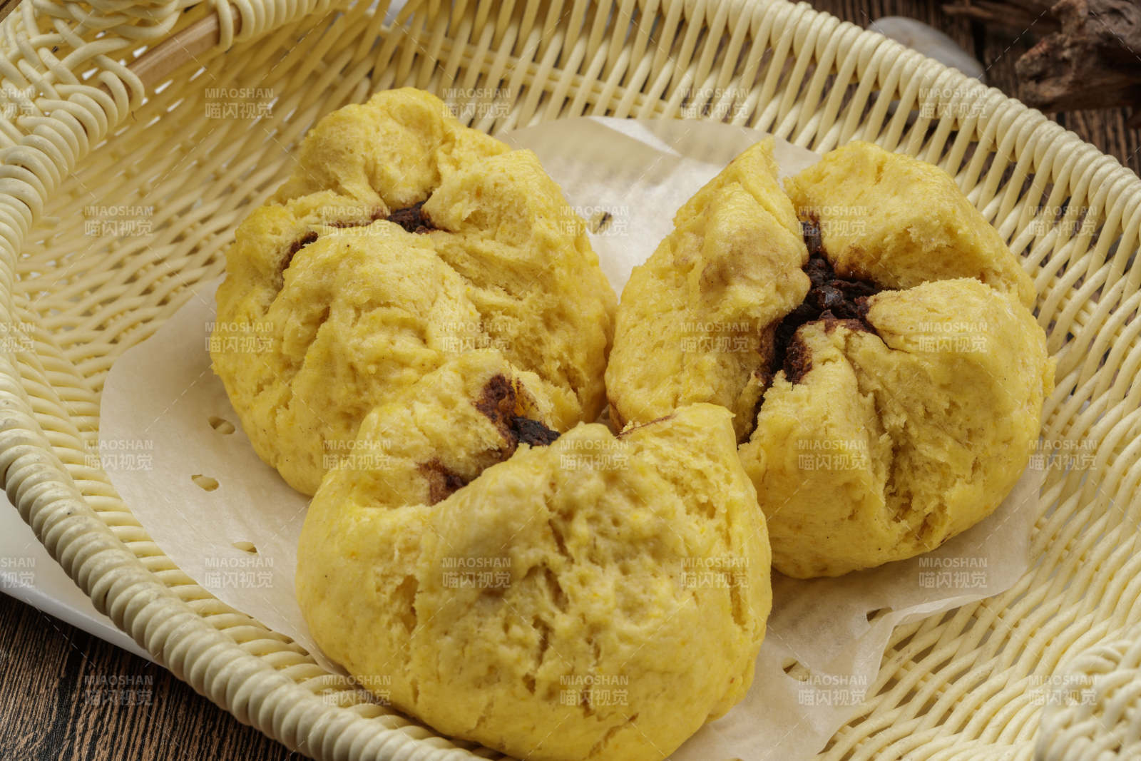 面豆馅开花黄馍馍图片