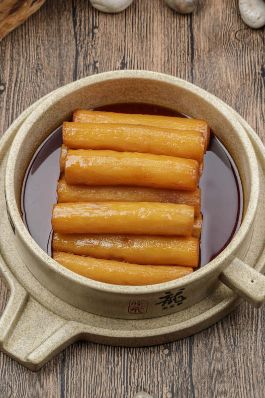 石锅装的蜜汁山药图片