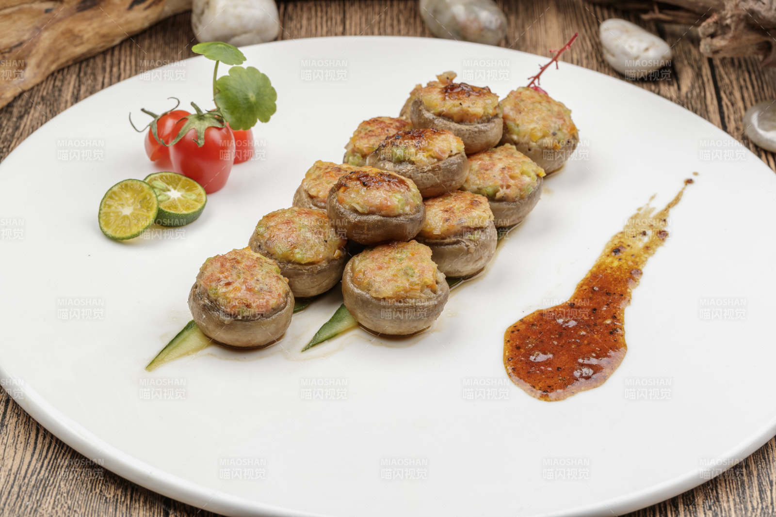 肉糜香煎酿口蘑图片