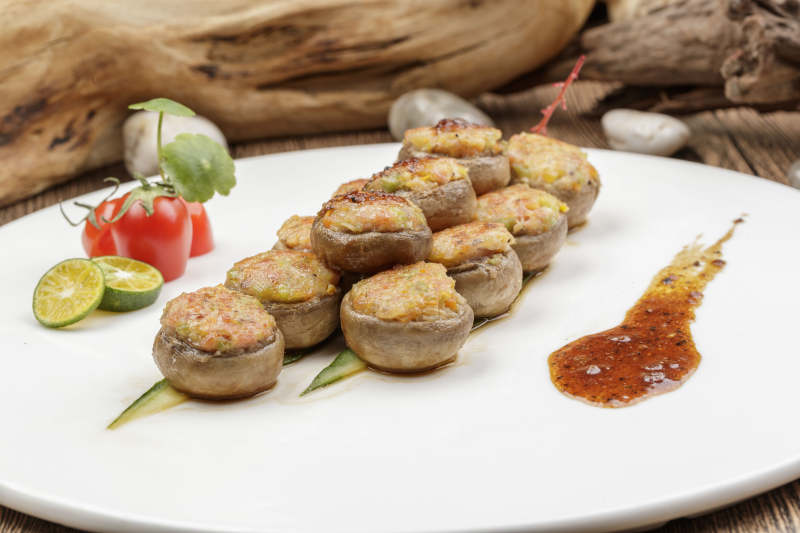 肉糜香煎酿口蘑图片