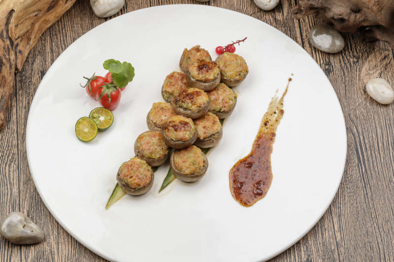 肉糜香煎酿口蘑图片