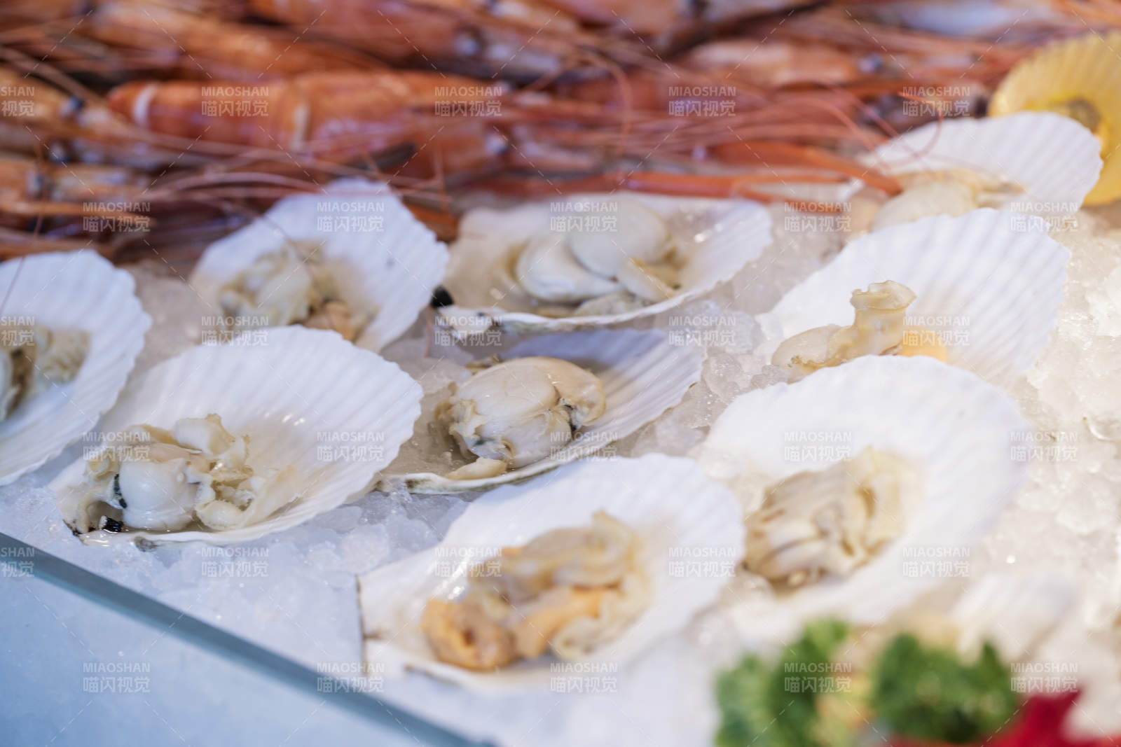 高档自助餐日式料理餐台摆放的寿司图片