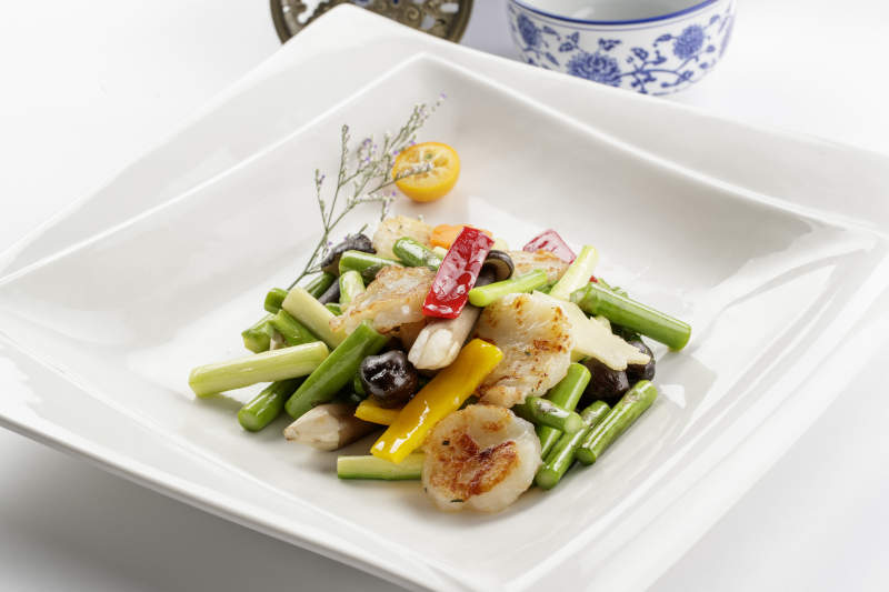 遍野芝兰煎澳带蒜薹鸡枞菌带子图片