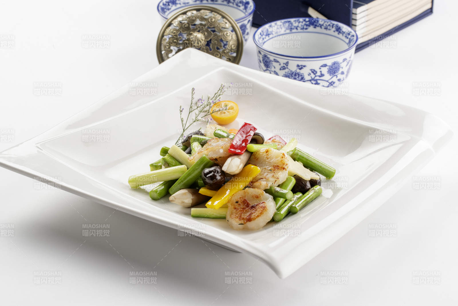 遍野芝兰煎澳带蒜薹鸡枞菌带子图片