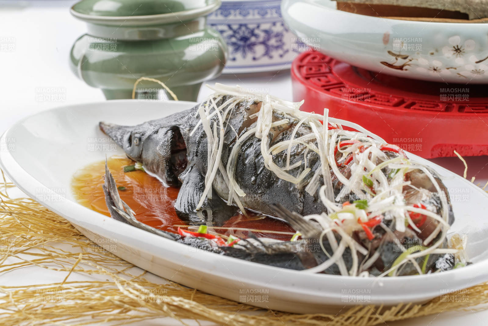 清蒸鲟鱼食用鲟鱼图片