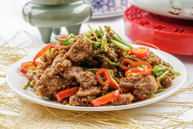 香辣干煸孜然羊肉图片