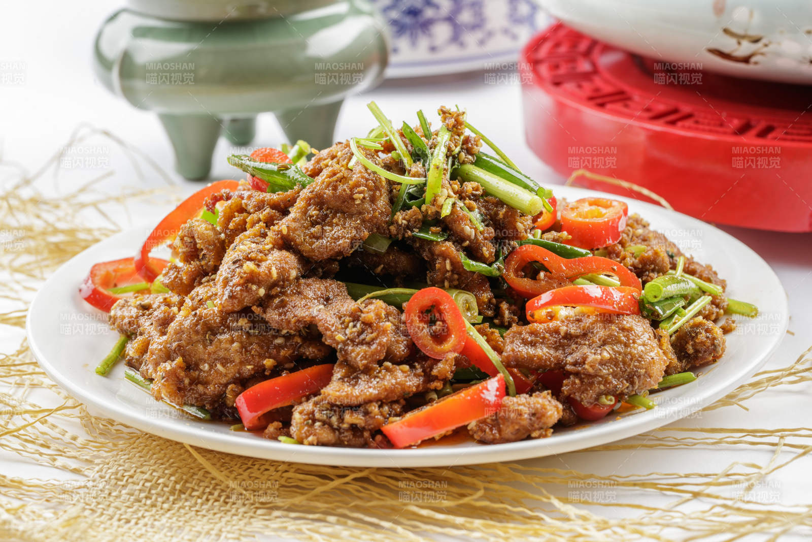 香辣干煸孜然羊肉图片