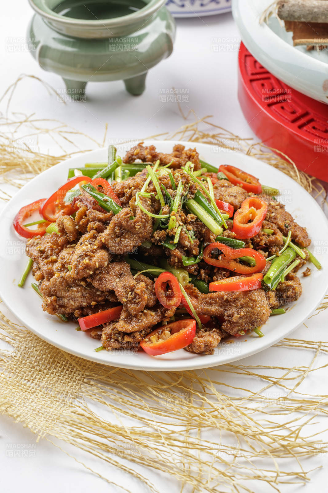 香辣干煸孜然羊肉图片