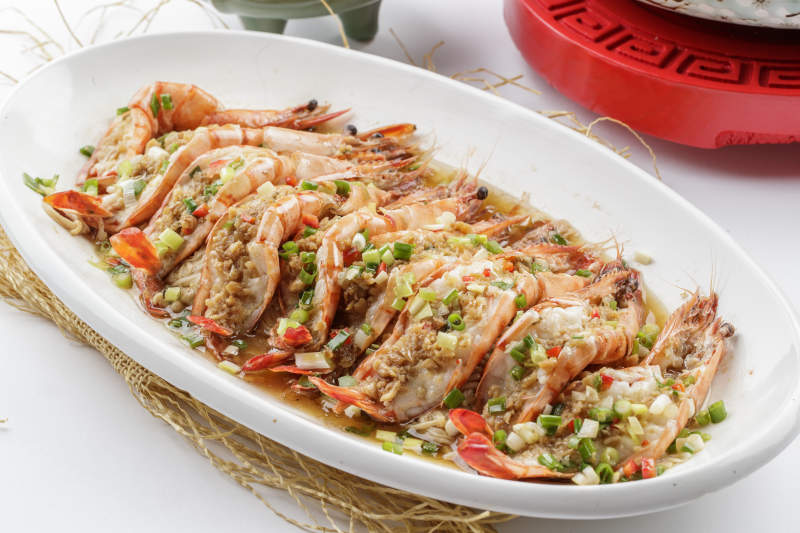 清蒸蒜蓉开背虾图片