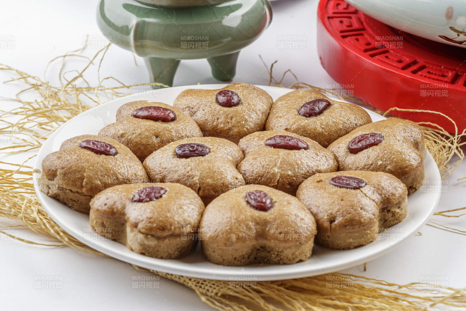 心形红枣杂粮馍图片