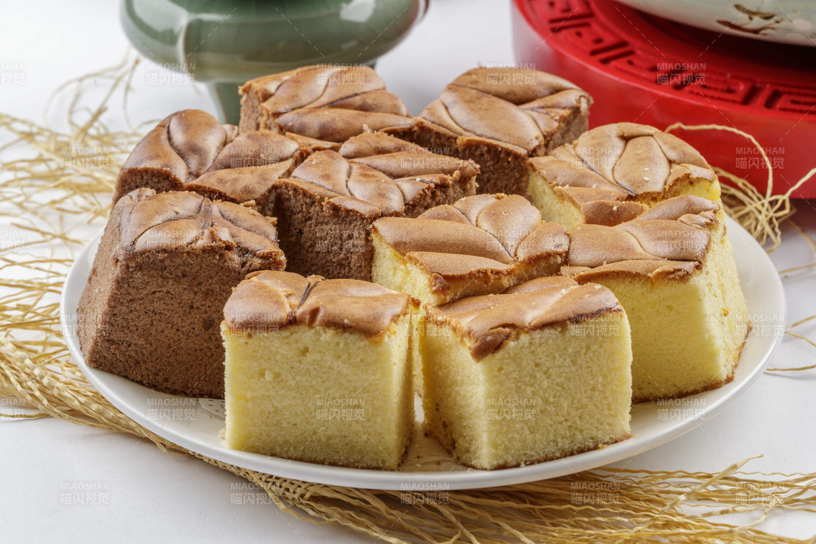 双色松糕蜂蜜蛋糕红枣蛋糕图片