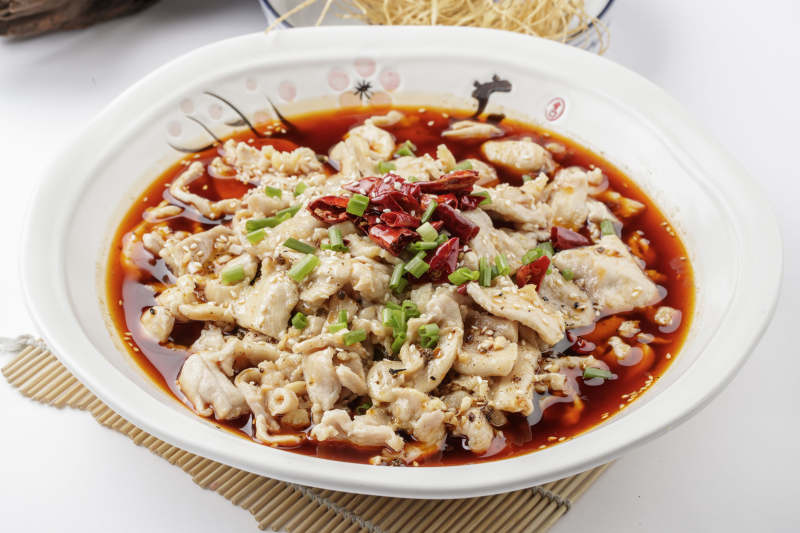 红油水煮鸡片图片