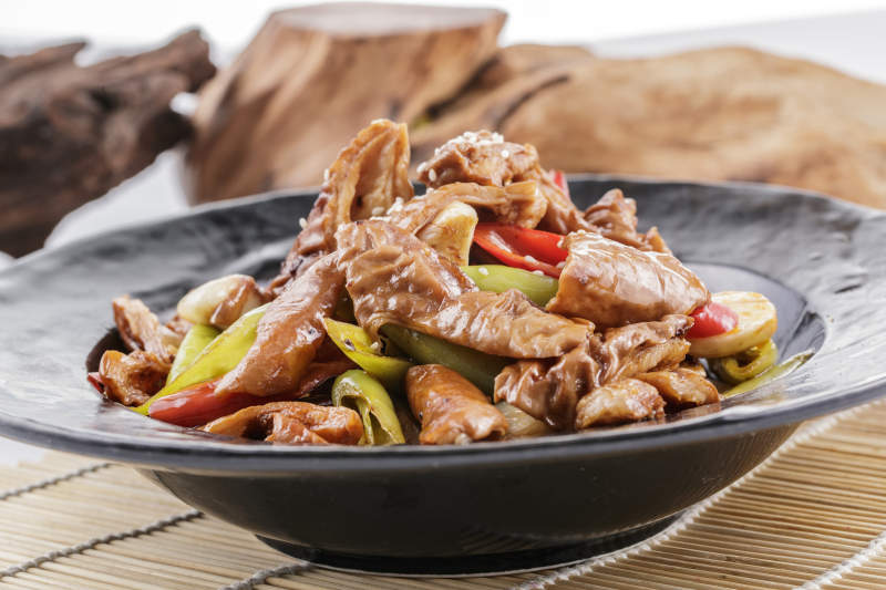 家常溜肥肠图片