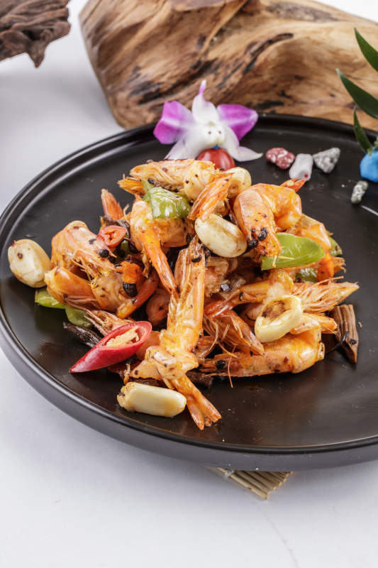 蒜香豆豉小河虾图片