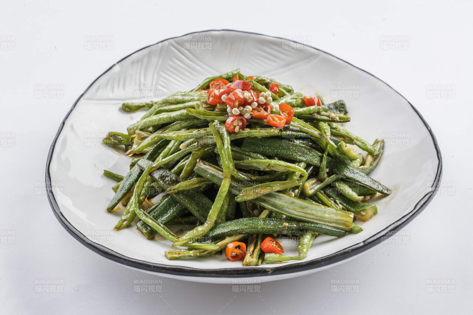 剁椒豇豆炒秋葵图片