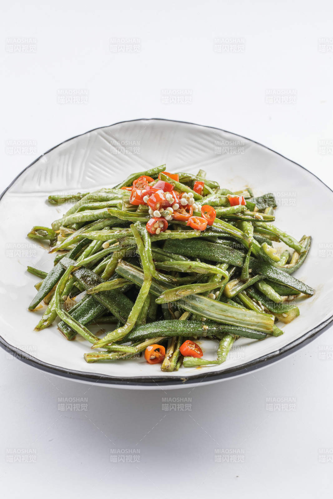 剁椒豇豆炒秋葵图片