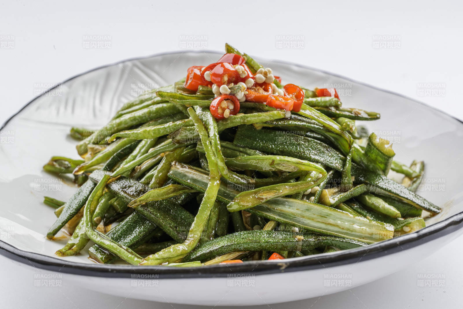 剁椒豇豆炒秋葵图片