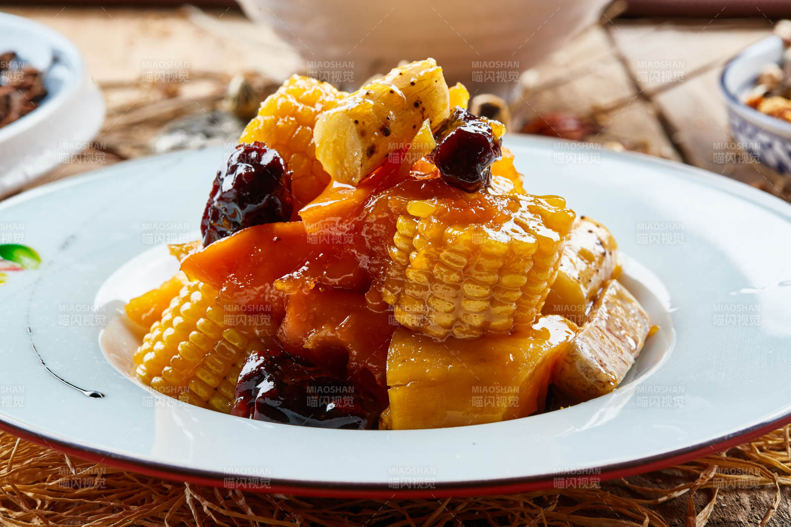 拔丝农家乐玉米蜜枣南瓜山药芋头图片