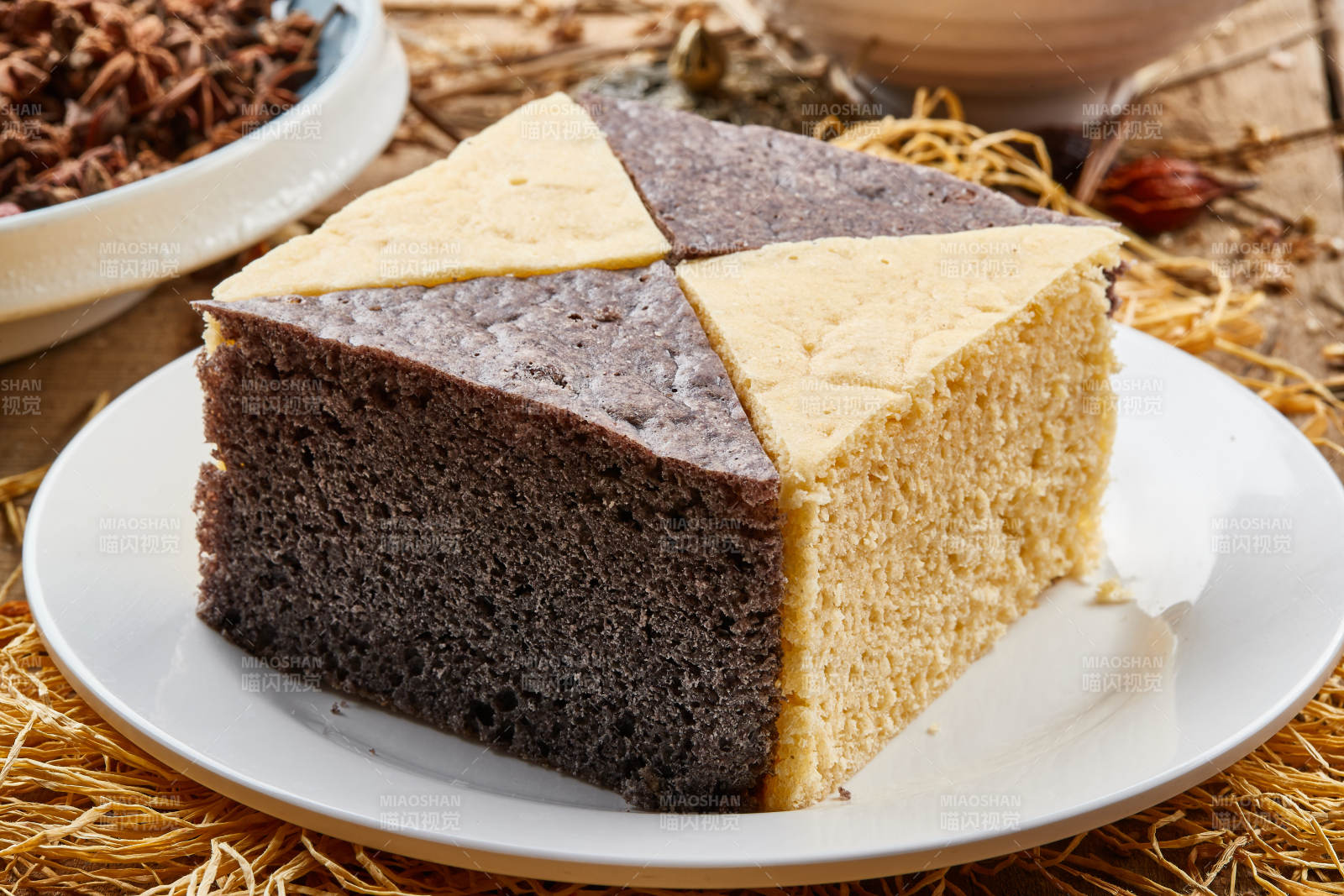 蛋糕红枣发糕双拼图片