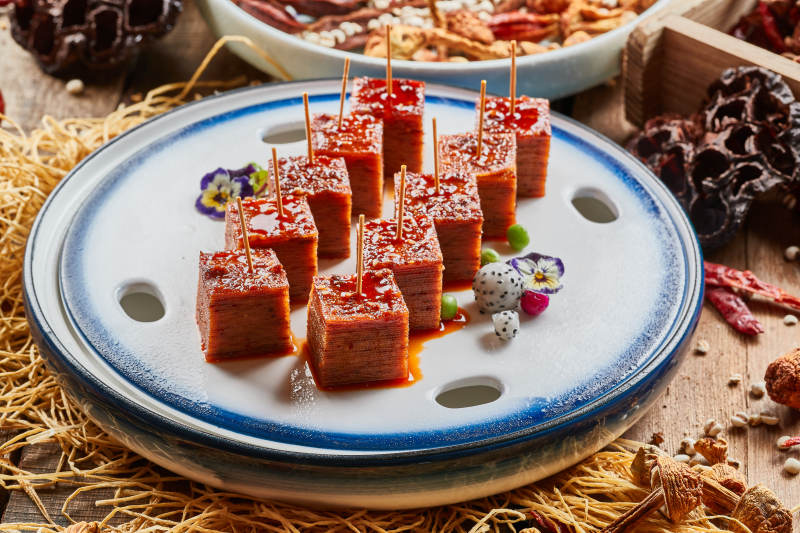 牙签红油千张皮辣豆皮图片