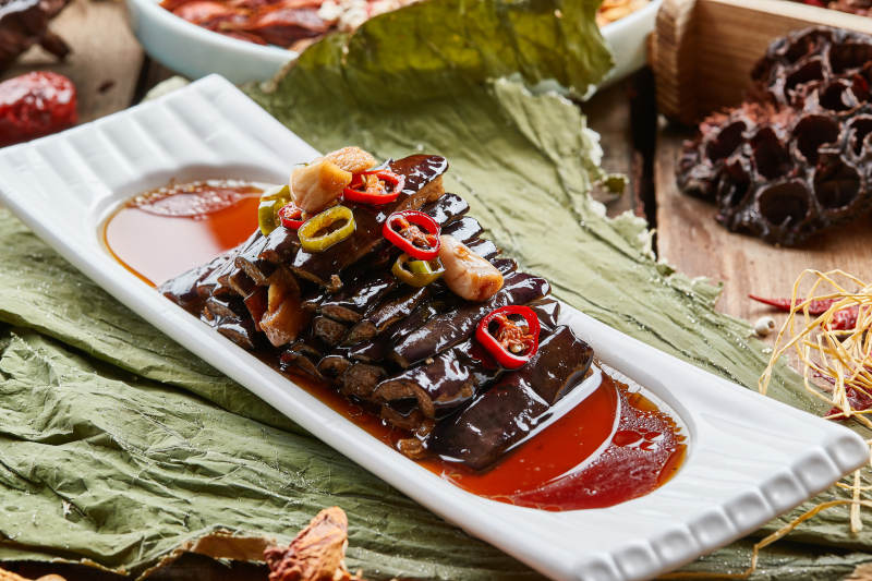 红油蒸茄条图片