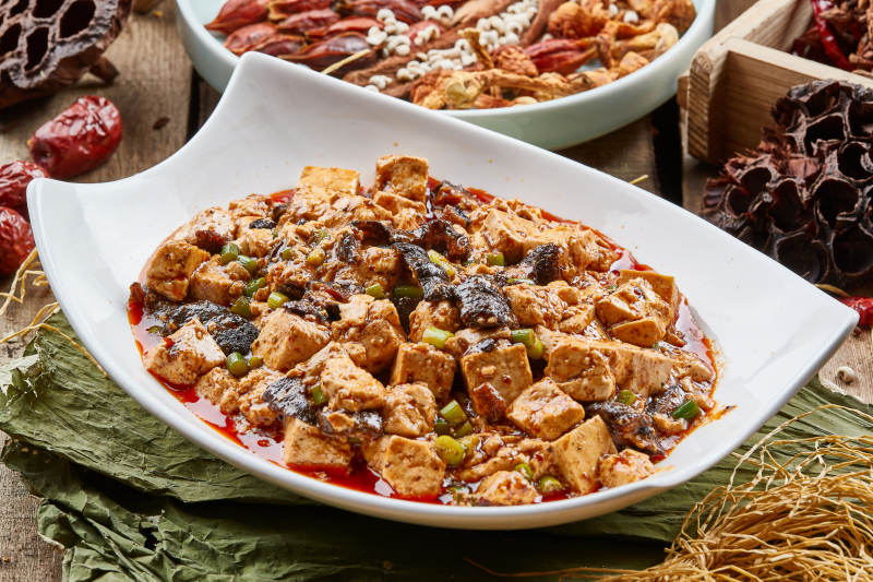 红油皮参烧豆腐图片