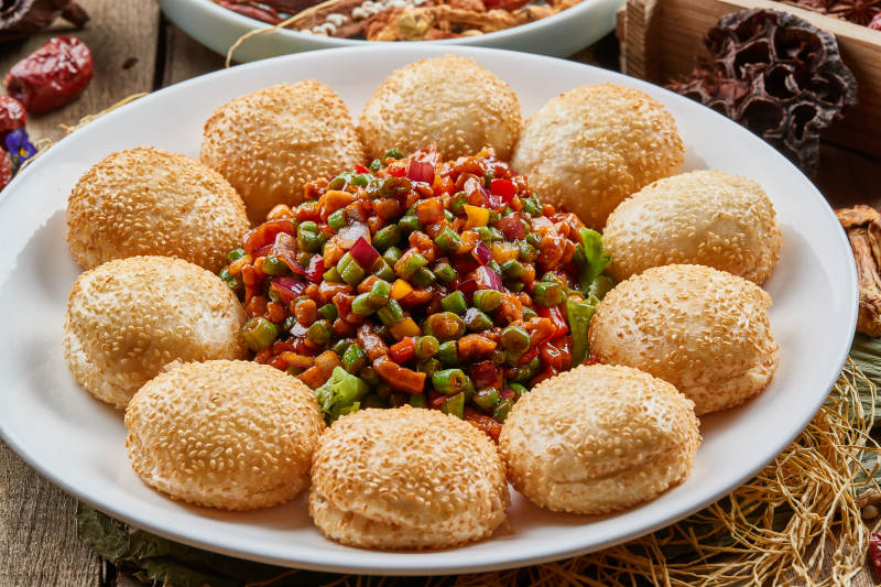 芝麻锅盔渣渣鸭图片