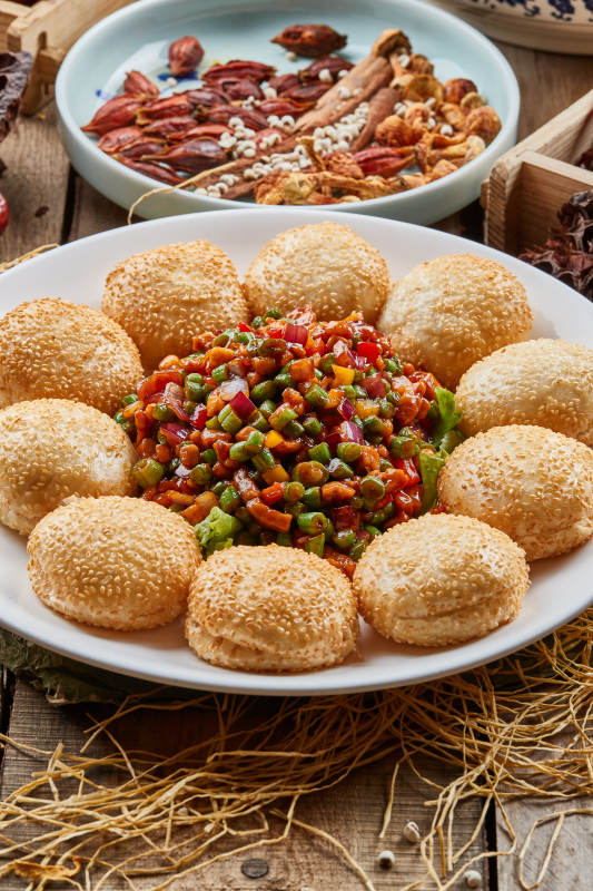 芝麻锅盔渣渣鸭图片