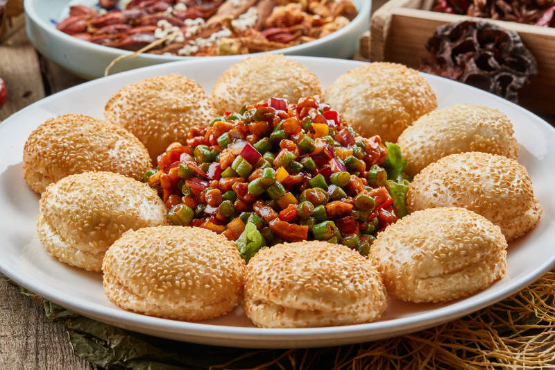 芝麻锅盔渣渣鸭图片