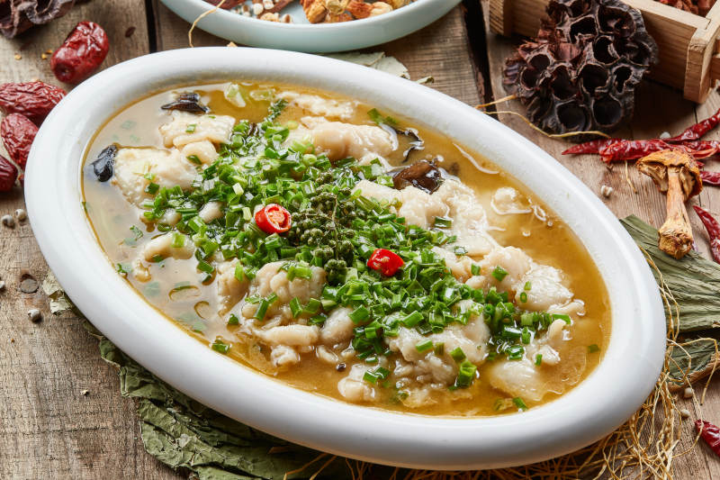 酸汤藤椒鱼片图片