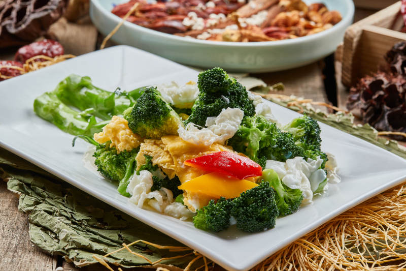 芙蓉蛋炒西蓝花图片