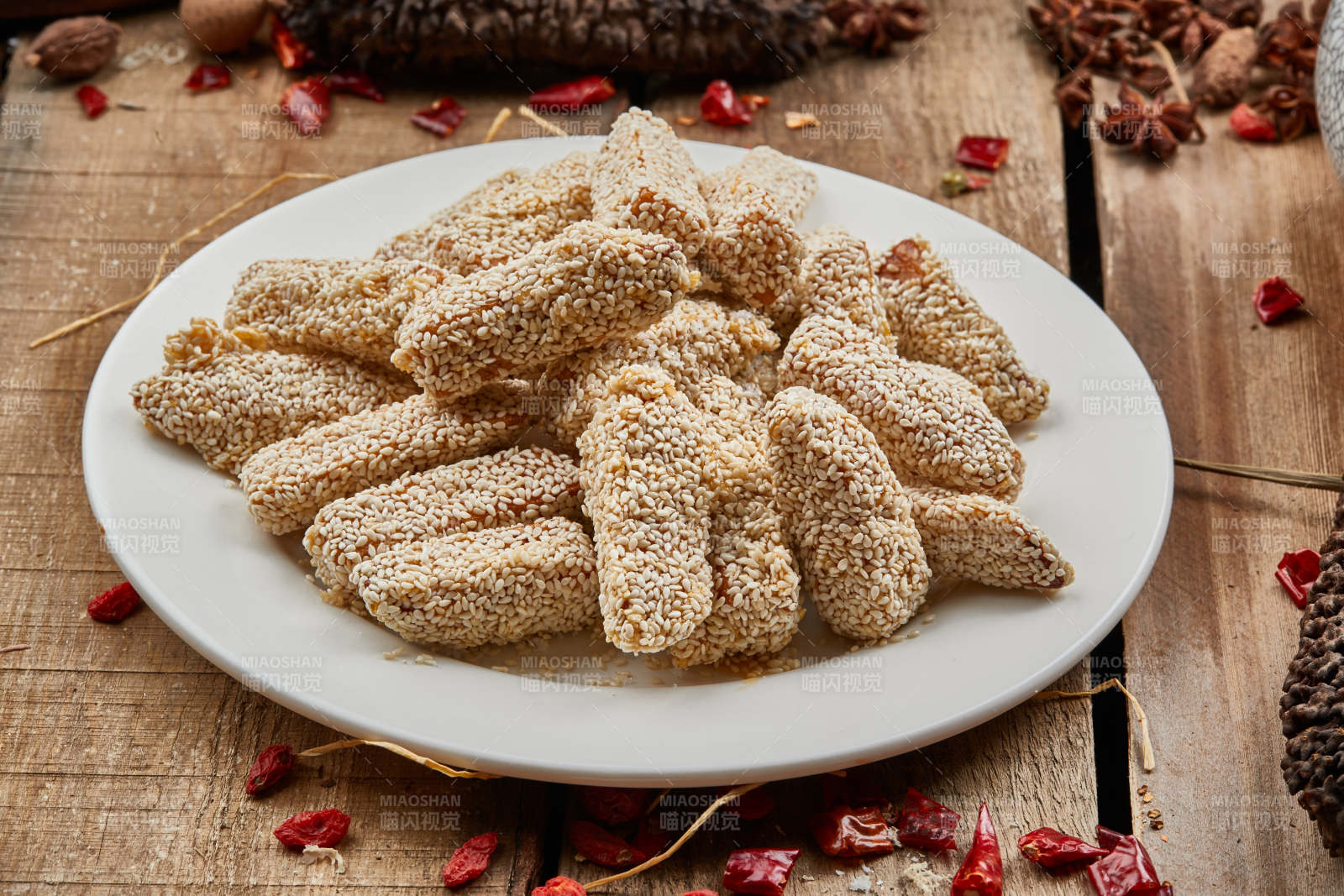 麻仁糖粉红薯图片