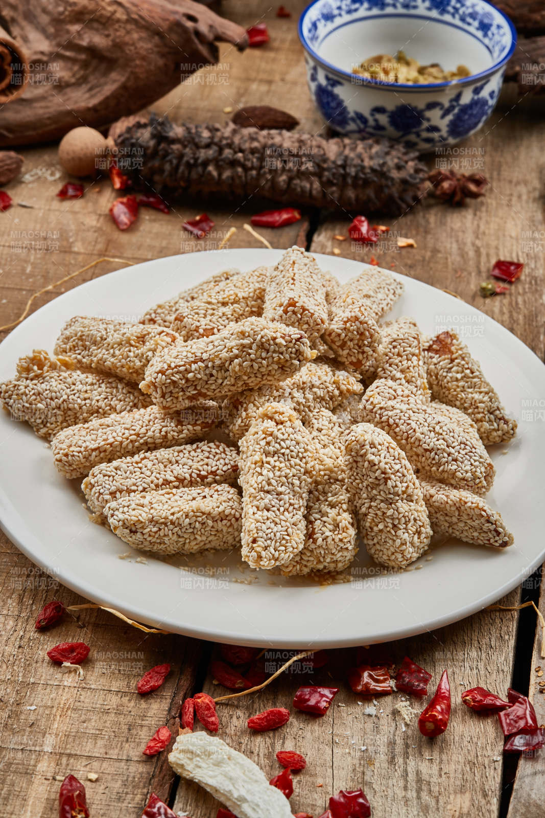 麻仁糖粉红薯图片