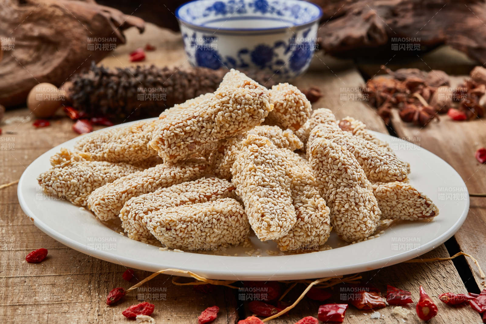 麻仁糖粉红薯图片