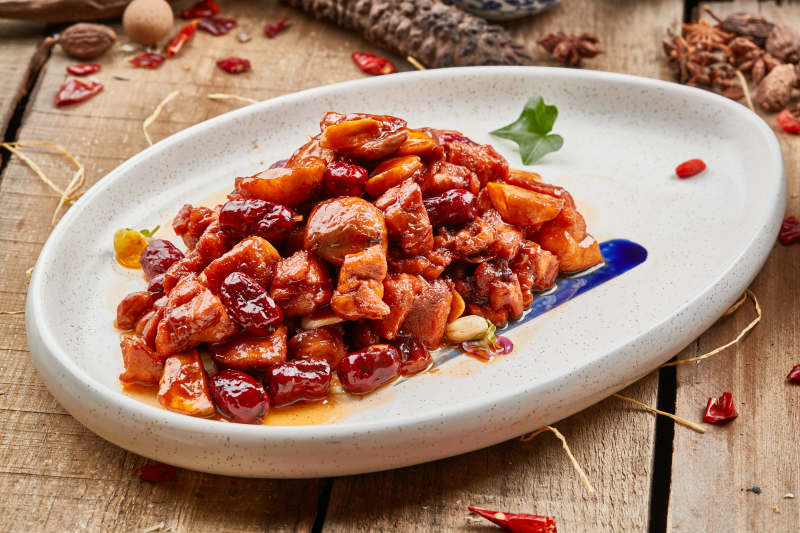 蜜枣口蘑烧鲜肉图片