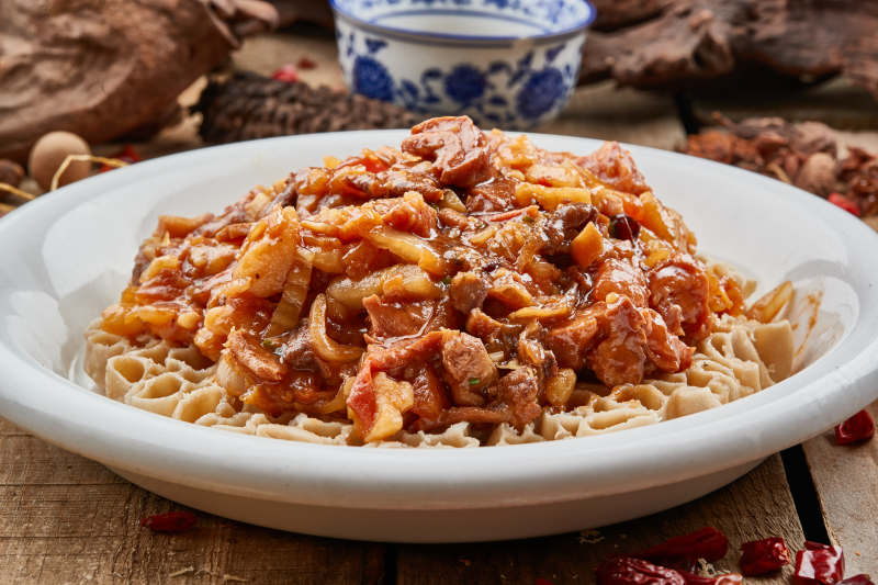 村姑熬菜盖莜面图片