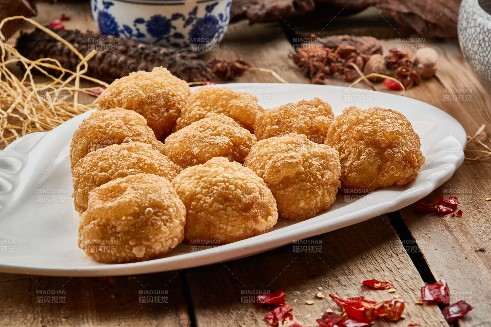 黄米豆馅油炸糕图片