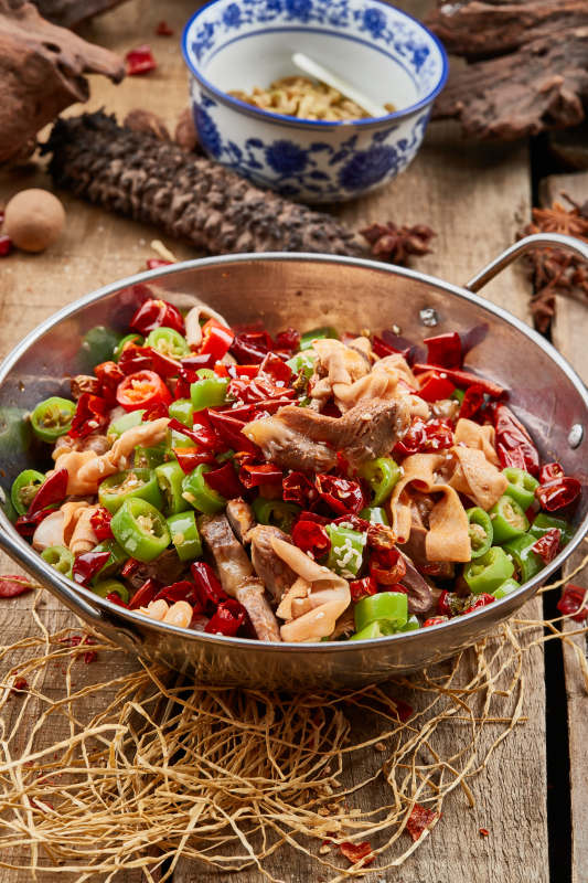 锅仔米椒猪肚鸭肠图片