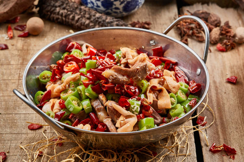 锅仔米椒猪肚鸭肠图片