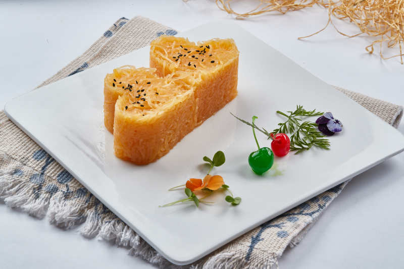 心形银鱼糕图片