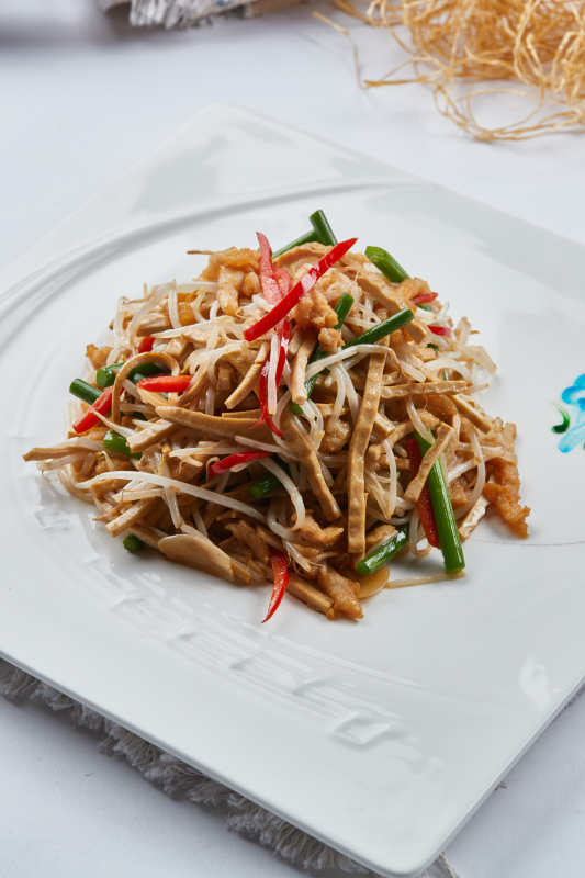 蒜香和炒干丝豆芽彩椒韭菜图片