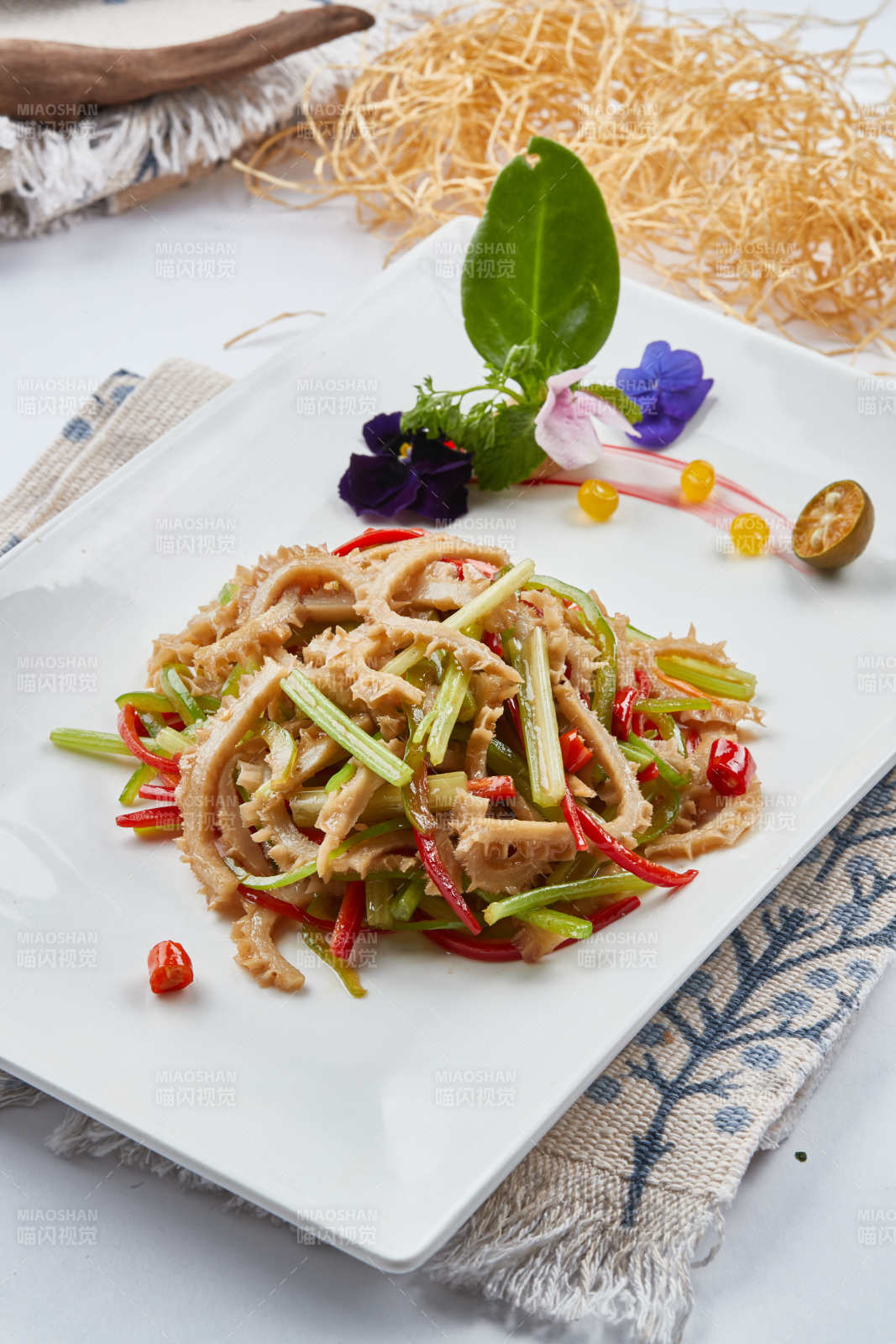 青红椒炒毛肚图片