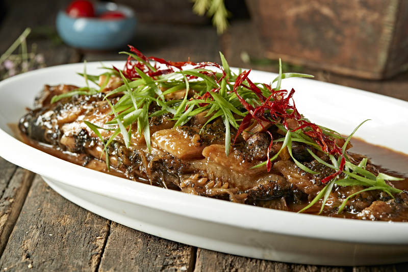 家常酱炖海鲈鱼图片