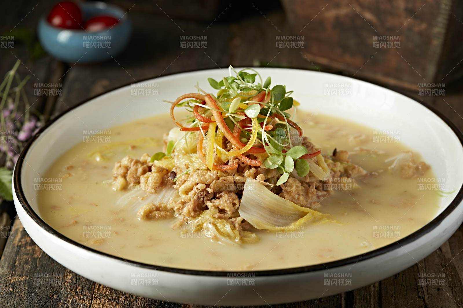 浓汤蛋花虾仁娃娃菜图片