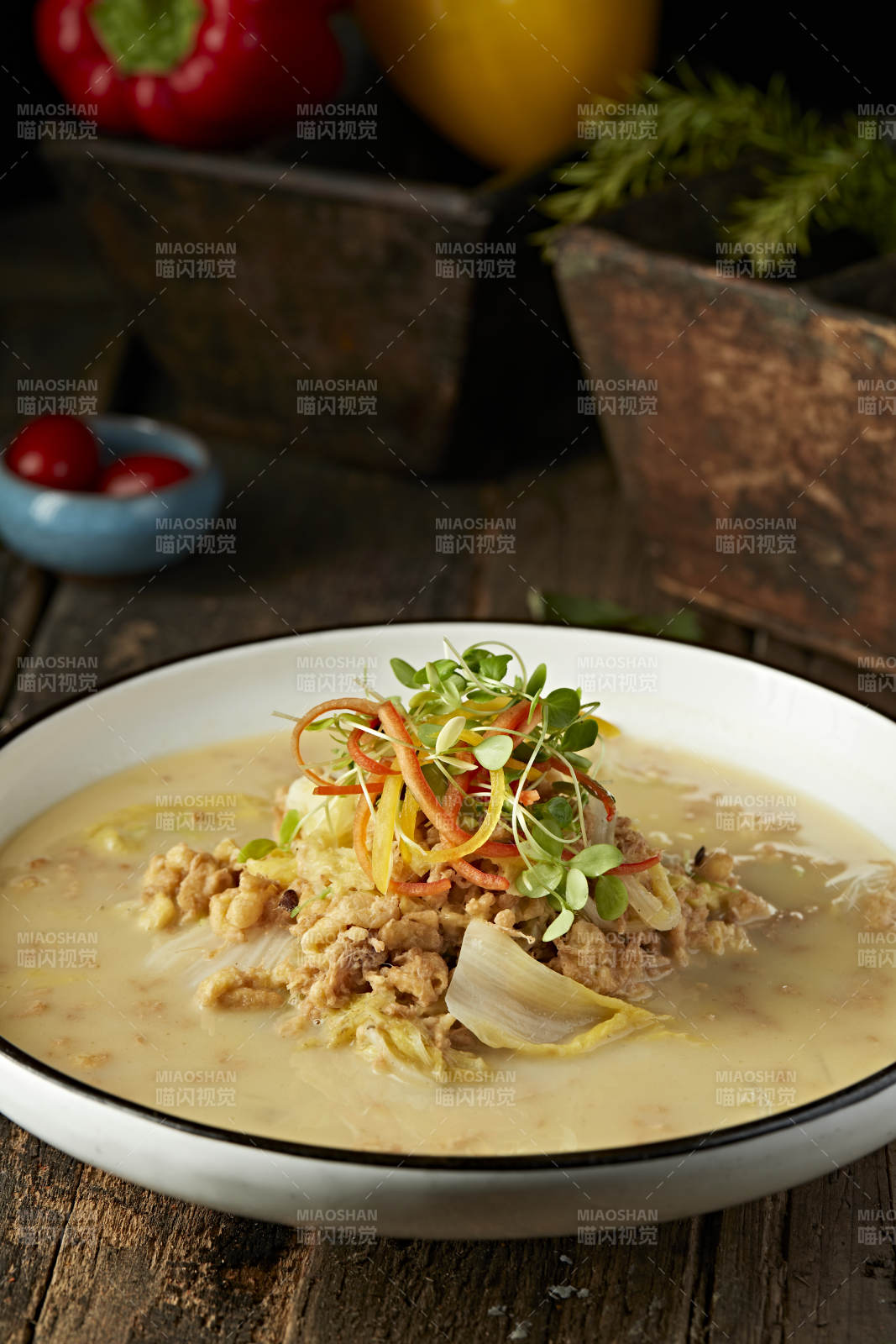 浓汤蛋花虾仁娃娃菜图片