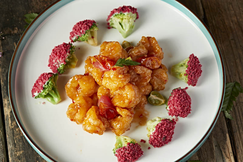 美味宫保大虾球图片
